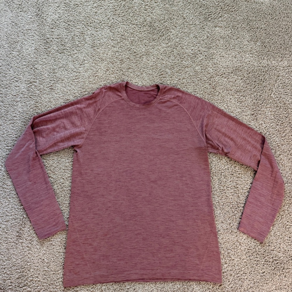 Lululemon Metal Vent Tech Long Sleeve Shirt Mens Large Heathered Mauve Rose